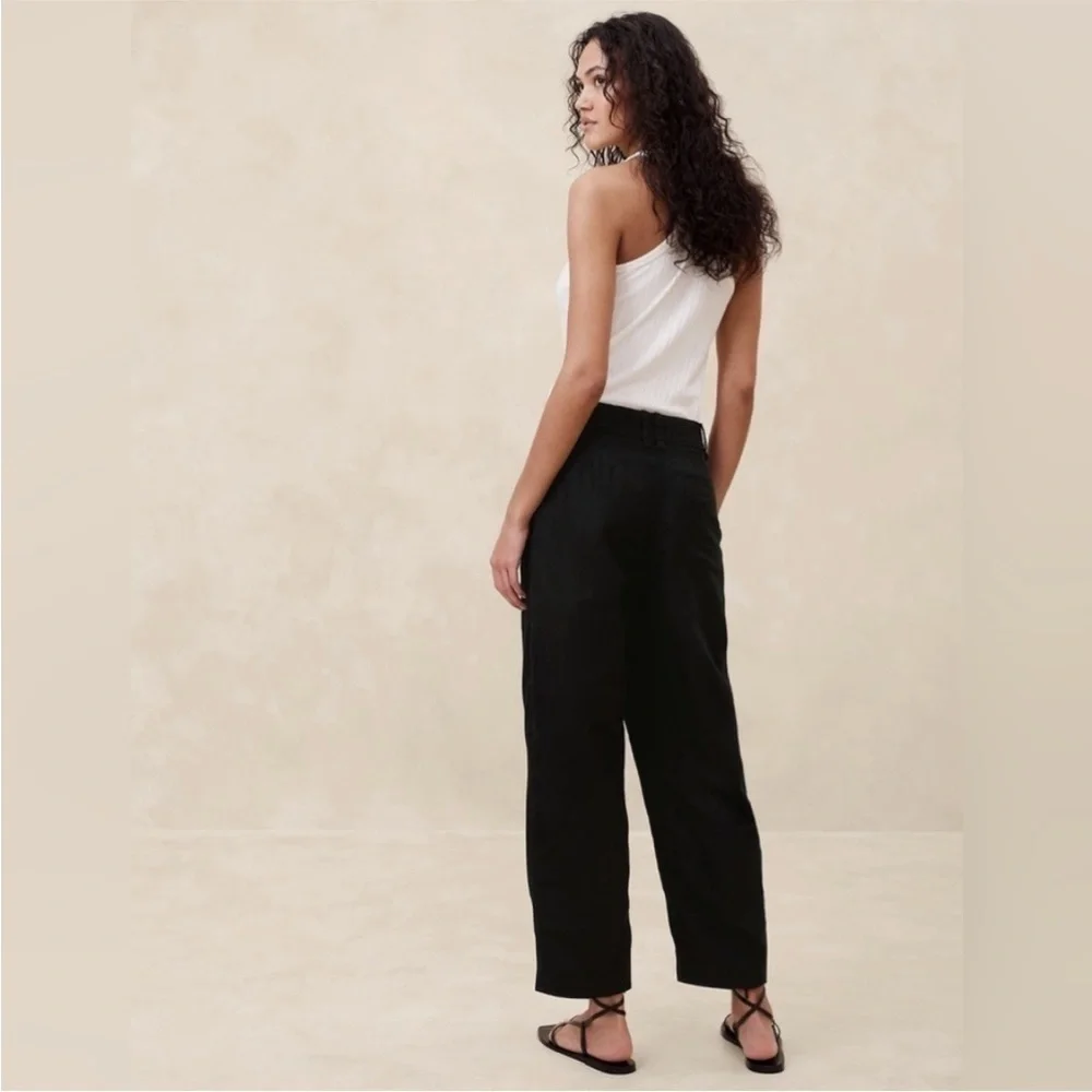 NWT! Banana Republic Black Mya Cotton-Linen Cargo Pant - Multiple Sizes🩷